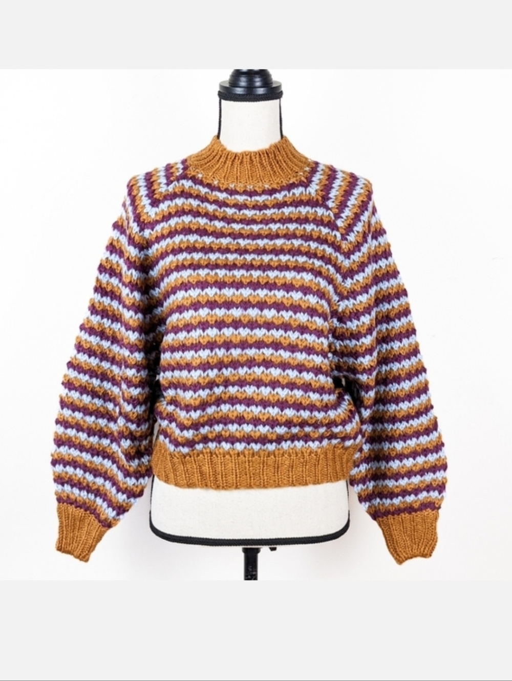 NWT Storia Multicolor Striped Chunky Knit Sweater